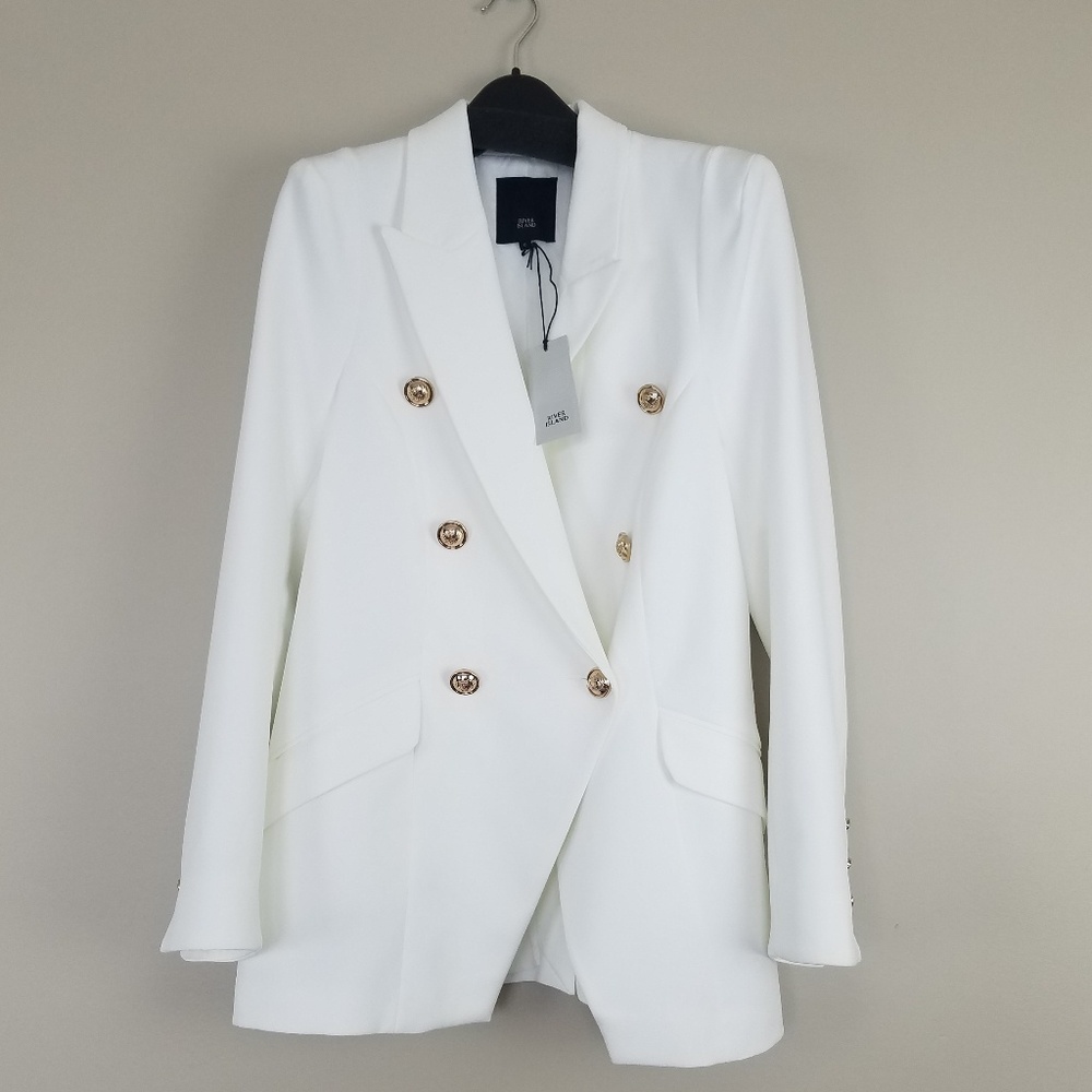 River Island off white military style blazer UK 10